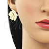 Oro Laminado Stud Earring, Gold Filled Style Polished, Golden Finish, 02.385.0023
