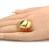 Oro Laminado Multi Stone Ring, Gold Filled Style with White Crystal, Polished, Golden Finish, 01.241.0035.10 (Size 10)