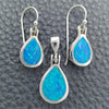 Sterling Silver Earring and Pendant Adult Set, Teardrop Design, Polished, Silver Finish, 10.391.0025