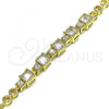 Oro Laminado Fancy Bracelet, Gold Filled Style with White Cubic Zirconia, Polished, Golden Finish, 03.283.0091.07