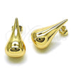 Oro Laminado Stud Earring, Gold Filled Style Teardrop and Hollow Design, Polished, Golden Finish, 02.195.0339