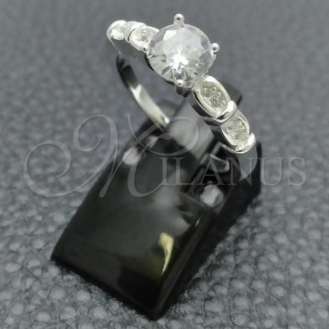 Sterling Silver Wedding Ring, with White Cubic Zirconia, Polished, Silver Finish, 01.398.0021.07