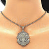 Oro Laminado Religious Pendant, Gold Filled Style Centenario Coin and Angel Design, Polished, Golden Finish, 05.351.0055