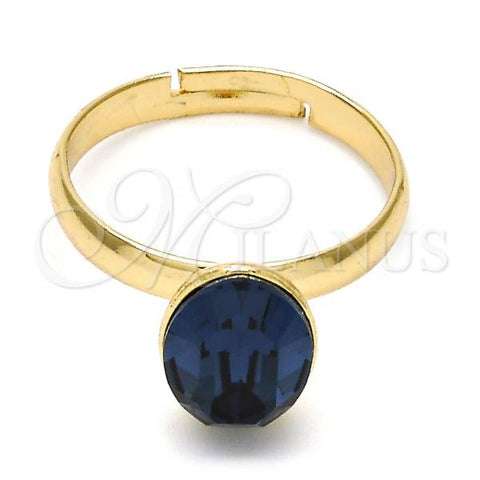 Oro Laminado Multi Stone Ring, Gold Filled Style with Montana Swarovski Crystals, Polished, Golden Finish, 01.239.0004.5 (One size fits all)