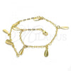 Oro Laminado Charm Anklet , Gold Filled Style Polished, Golden Finish, 03.63.1853.10