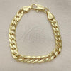 Oro Laminado Basic Bracelet, Gold Filled Style Curb Design, Polished, Golden Finish, 04.213.0164.06