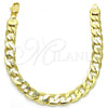 Oro Laminado Basic Bracelet, Gold Filled Style Curb Design, Polished, Golden Finish, 5.222.001.08