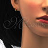 Stainless Steel Stud Earring, Heart Design, with Garnet Crystal, Polished, Golden Finish, 02.271.0004.11