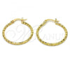 Oro Laminado Medium Hoop, Gold Filled Style Diamond Cutting Finish, Golden Finish, 02.168.0037.30