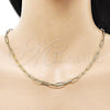 Oro Laminado Fancy Necklace, Gold Filled Style Paperclip Design, Polished, Golden Finish, 04.213.0332.18