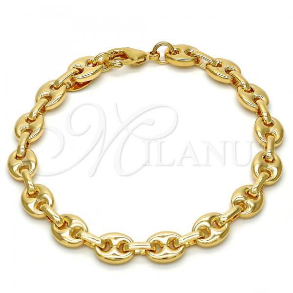 Gold Tone Fancy Bracelet, Mariner Design, Polished, Golden Finish, 04.63.1311.08.GT