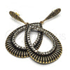 Oro Laminado Long Earring, Gold Filled Style Teardrop Design, with Black Crystal, Black Enamel Finish, Golden Finish, 02.268.0038