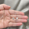 Sterling Silver Stud Earring, Star Design, Polished, Silver Finish, 02.392.0020