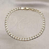 Oro Laminado Basic Anklet, Gold Filled Style Curb Design, Polished, Golden Finish, 5.222.004.10