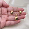 Oro Laminado Earring and Pendant Adult Set, Gold Filled Style Polished, Golden Finish, 10.342.0187