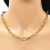 Oro Laminado Basic Necklace, Gold Filled Style Paperclip Design, Polished, Golden Finish, 04.378.0002.16