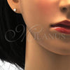 Stainless Steel Stud Earring, with Ivory Pearl, Polished, Golden Finish, 02.271.0011