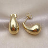 Oro Laminado Stud Earring, Gold Filled Style Polished, Golden Finish, 02.163.0241