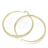 Oro Laminado Extra Large Hoop, Gold Filled Style Diamond Cutting Finish, Golden Finish, 02.213.0164.70