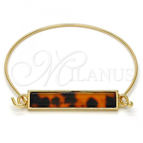 Gold Tone Individual Bangle, with Coffee Opal, Polished, Golden Finish, 07.263.0001.1.04.GT (01 MM Thickness, Size 4 - 2.25 Diameter)