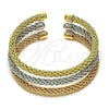 Oro Laminado Trio Bangle, Gold Filled Style and Rope Polished, Tricolor, 07.170.0012