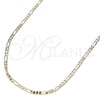 Oro Laminado Basic Necklace, Gold Filled Style Figaro Design, Polished, Golden Finish, 04.213.0171.22