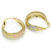 Oro Laminado Medium Hoop, Gold Filled Style Polished, Tricolor, 02.106.0012.1.30