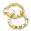 Oro Laminado Medium Hoop, Gold Filled Style Chunky Design, Polished, Golden Finish, 02.170.0072.30