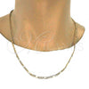 Gold Tone Basic Necklace, Figaro Design, Polished, Golden Finish, 04.242.0015.24GT