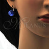 Rhodium Plated Leverback Earring, with Blue Zircon Swarovski Crystals, Polished, Rhodium Finish, 02.239.0005.11