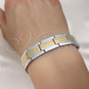 Stainless Steel Solid Bracelet, Polished, Two Tone, 03.114.0355.08