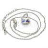 Rhodium Plated Pendant Necklace, Frog Design, with Vitrail Medium and Aurore Boreale Swarovski Crystals, Polished, Rhodium Finish, 04.239.0039.6.16