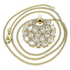 Oro Laminado Pendant Necklace, Gold Filled Style with White Cubic Zirconia, Polished, Golden Finish, 04.283.0019.20