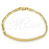Oro Laminado ID Bracelet, Gold Filled Style Figaro Design, Polished, Golden Finish, 5.226.011.1.07