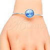 Rhodium Plated Individual Bangle, with Golden Swarovski Crystals, Polished, Rhodium Finish, 07.239.0012.6 (02 MM Thickness, One size fits all)