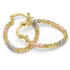 Oro Laminado Small Hoop, Gold Filled Style Polished, Tricolor, 02.170.0189.1.20