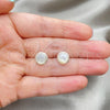 Sterling Silver Stud Earring, Ball Design, with Ivory Mother of Pearl, Polished, Silver Finish, 02.410.0002.1
