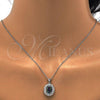 Sterling Silver Earring and Pendant Adult Set, with White and  Cubic Zirconia, Polished, Rhodium Finish, 10.186.0023