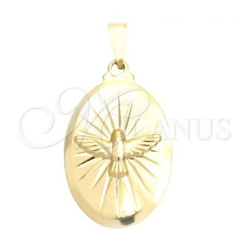 Oro Laminado Religious Pendant, Gold Filled Style Holy Spirit Design, Polished, Golden Finish, 05.58.0002