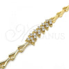 Oro Laminado Fancy Bracelet, Gold Filled Style with White Cubic Zirconia, Polished, Golden Finish, 03.210.0083.07
