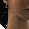 Rhodium Plated Leverback Earring, with Padparadscha Swarovski Crystals, Polished, Rhodium Finish, 02.239.0007.7