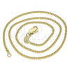 Oro Laminado Basic Necklace, Gold Filled Style Miami Cuban Design, Polished, Golden Finish, 04.213.0090.16