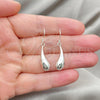 Sterling Silver Dangle Earring, Teardrop Design, Polished, Silver Finish, 02.397.0003