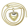 Oro Laminado Pendant Necklace, Gold Filled Style Heart Design, Polished, Golden Finish, 04.117.0005.20