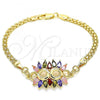 Oro Laminado Fancy Bracelet, Gold Filled Style with Multicolor Cubic Zirconia, Polished, Golden Finish, 03.63.2126.2.08