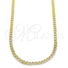 Oro Laminado Basic Necklace, Gold Filled Style Curb Design, Polished, Golden Finish, 04.213.0139.24