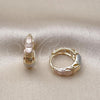 Oro Laminado Huggie Hoop, Gold Filled Style Polished, Tricolor, 02.170.0541.14