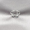 Rhodium Plated Elegant Ring, Bow Design, Matte Finish, Rhodium Finish, 01.60.0024.1