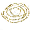 Oro Laminado Basic Necklace, Gold Filled Style Figaro Design, Polished, Golden Finish, 5.222.016.24