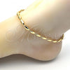 Oro Laminado Fancy Anklet, Gold Filled Style Polished, Golden Finish, 03.210.0063.10